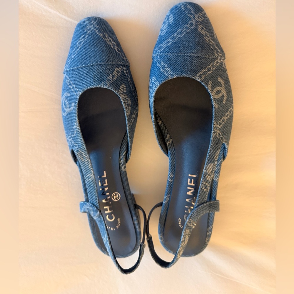 Blue Denim Slingback Women's Shoes